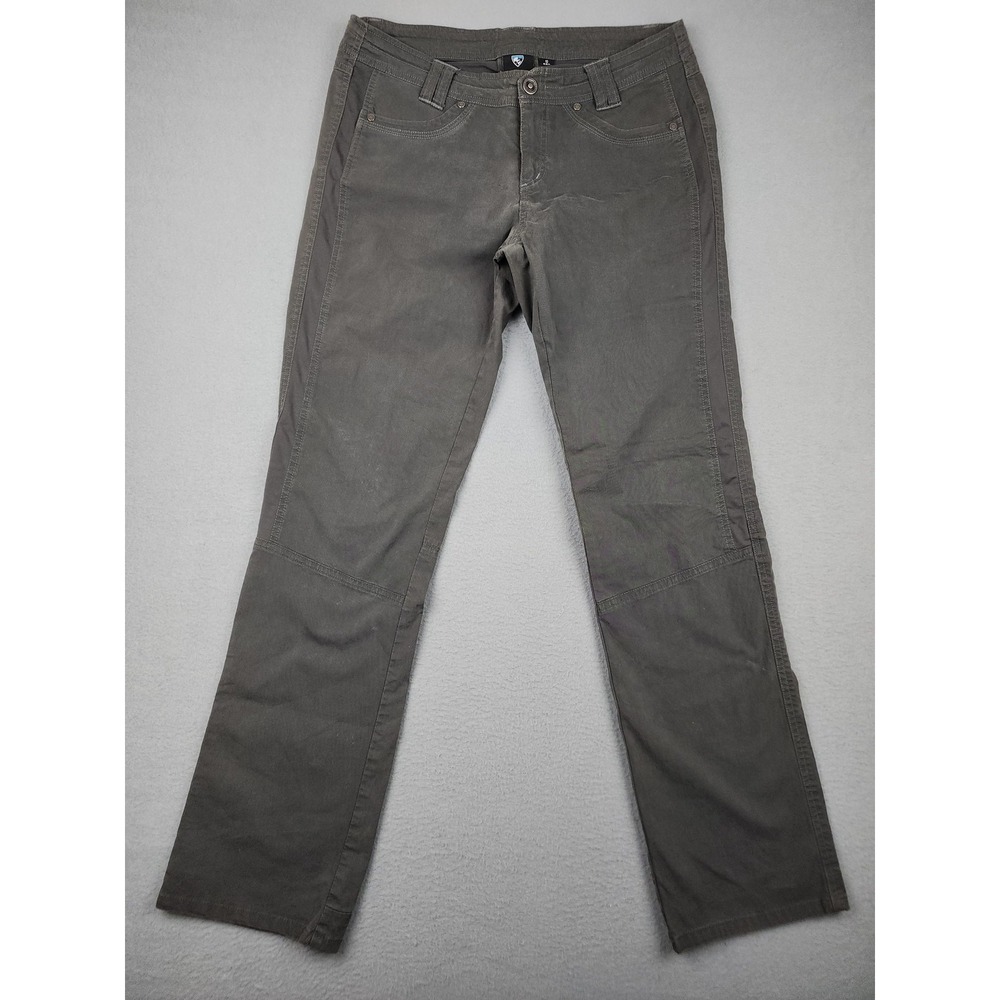 Kuhl Pants Womens 10 Gray Chino Straight Outdoor Hiking Travel Stretch Camping